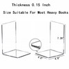 Cq acrylic 4 PCS Book Ends,Plastic Clear Book Holder Stand