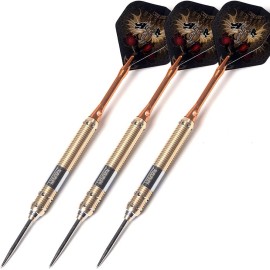 CUESOUL  21g/23g/25g Steel Tip Darts with Black Dart Case - 25 Grams