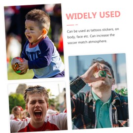 FRCOLOR 2sheets Face Stickers for Soccer Fans of Decorative Body Stickers Festival Accessory for Day Celebrations Safe Vibrant Designs for Parties