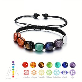 PLABBDPL 7 Chakra Bracelet Natural Stone Bracelet Crystal, Chakra Bracelet for Women, Lucky Gemstone Bracelet, 7 Chakra Bracelet, Chakra Bracelet Real Stones, Gemstones Healing Stones