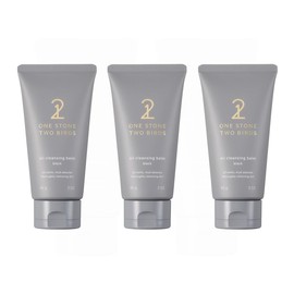One Stone 2 Birds Oil Cleansing Balm, Black, 3.2 oz (90 g), 3 Piece Set, One Stone Two Birds, Pore Care, Moisturizing Care, Massage, 3 Piece Set