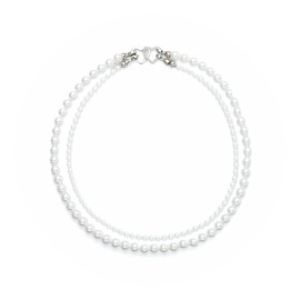 District Mavv Two-way Pearl Necklace with Heart Clasp (Double Layer)