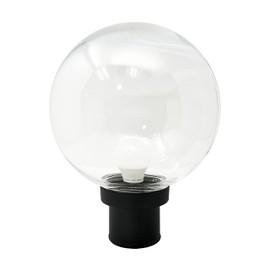 KastLite Lamp Post Globe Combo Lighting Fixture | 10" Clear Acrylic Lens with Black Fitter & Twist Lock Mounting | Fits 3" Diameter Posts (Not Included) | Comes with with 5000K LED Bulb