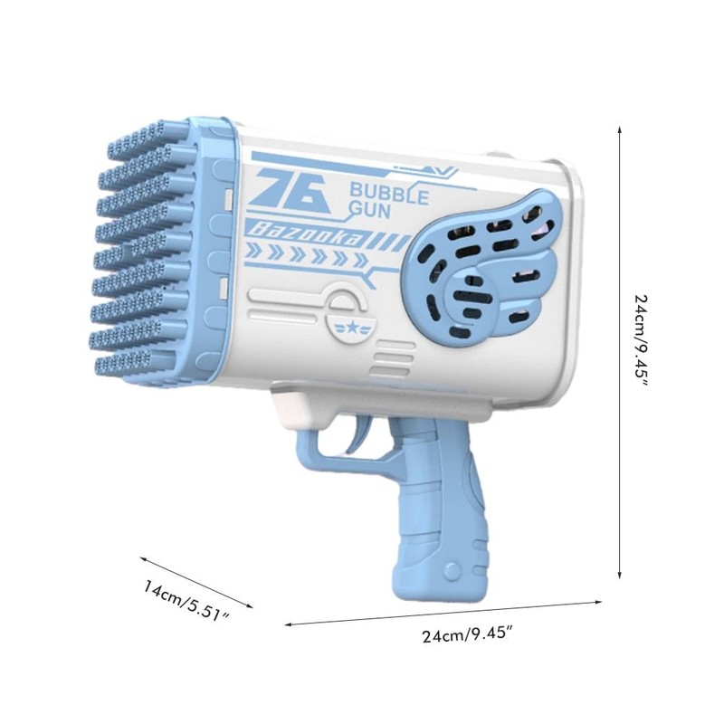 Bubble Blower 76 Holes Large Electric Bubble Shooting Toy with