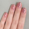 French Tip Press On Nails Short Square Fake Nails with