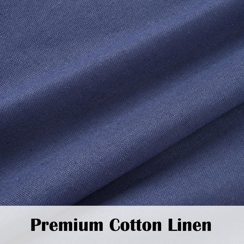 FRAMICS Boho Kitchen Curtains 36 Inch Length, Farmhouse Cotton Linen