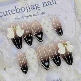 Dot Embo Handmade Nail Tips - Oval XL / 도트엠보 수제네일팁 - 오벌XL