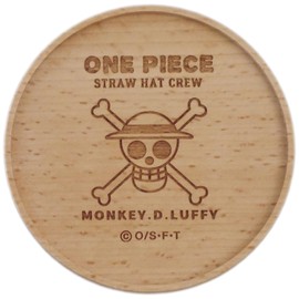 One Piece Luffy Straw Hat Crew Wooden Coaster Approx. 3.5 inches (9 cm) 125550