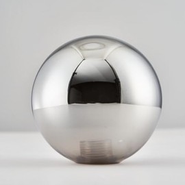 Wystco Elegant Smoke Grey Glass Globe Shade, 4.72" Diameter Frosted Bubble Shade for Lamps, Chandeliers, Wall Sconces & Pendant Lighting
