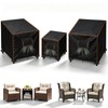 SUNICO Patio Furniture Covers 3 Piece Set,Outdoor Waterproof,Medium,Black
