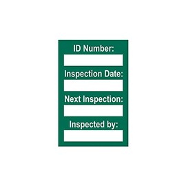 Harness Inspection Tags Pack of 20 Green Polypropylene 31mm x 47mm