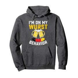 Oktoberfest German I'm on my Wurst Behavior Sausage Design Pullover Hoodie