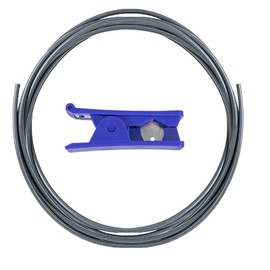 Ultra-Smooth PTFE Teflon Tubing 5m with Tube Cutter, 2.5mm ID × 4mm OD PTFE Tube Fits Direct Drive Extruder 3D Printer for Bambu Lab A1/A1 mini/P1P/P1S/X1C,Creality K1 Series/Ender 3 V3-Grey