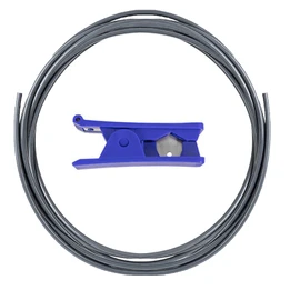Ultra-Smooth PTFE Teflon Tubing 5m with Tube Cutter, 2.5mm ID × 4mm OD PTFE Tube Fits Direct Drive Extruder 3D Printer for Bambu Lab A1/A1 mini/P1P/P1S/X1C,Creality K1 Series/Ender 3 V3-Grey