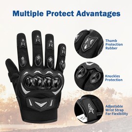 LFZXKJKJ Motocross Gloves, MTB Gloves for Men and Women, Security Gloves, Motorcycle Accessories for Motorcycling, Mountain Biking, Climbing, Hunting, Scooter, Tactical, Outdoor Sports (Blue, XXL)