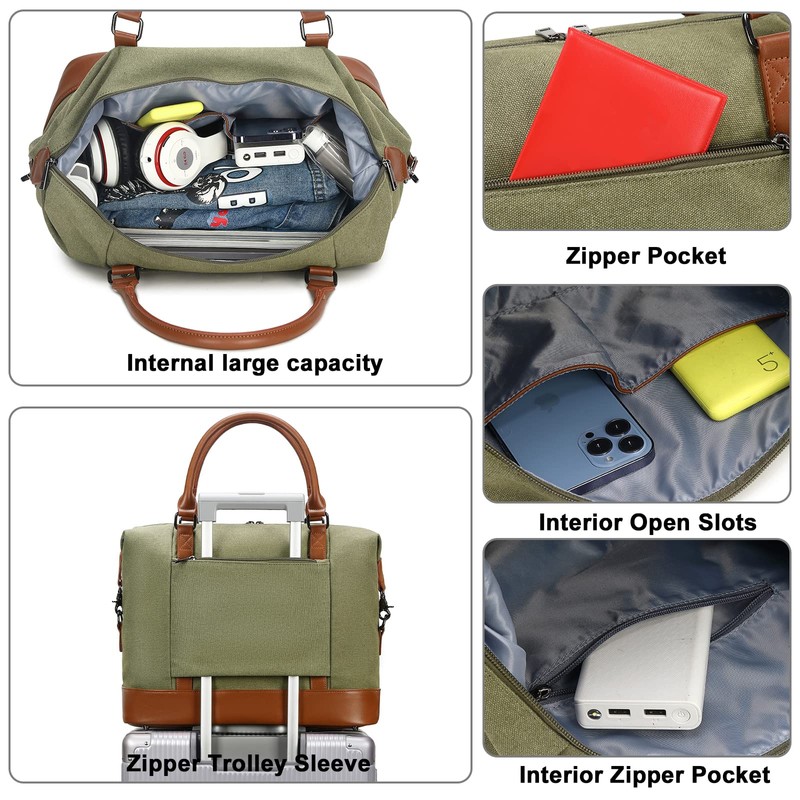 Bluboon Women Ladies Weekender Bag Overnight Carry-on Tote Duffel in