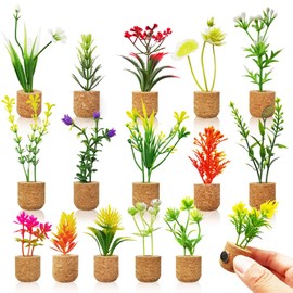 Fridge Magnets-Mini Artificial Plants Refrigerator Magnets Potted Magnet Stickers Cute for White Boards Home Office Decor (16)