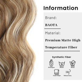 BAOTA Invisible Wire Hair Extensions with Transparent Headband Adjustable Size 4 Secure Clips Long Wavy Secret Wire Hairpiece 16 Inch for Women（Ash Brown with Beach Blonde）