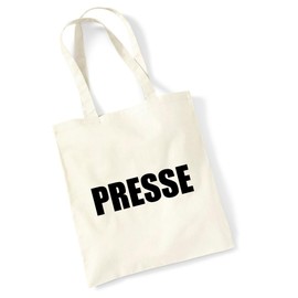 huuraa Jute Bag Press Lettering Bag Cotton 10 Litres with Motif for Journalists Gift Idea for Friends and Family, natural