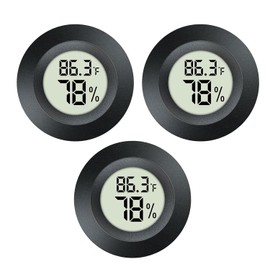 3 Pack Indoor/Outdoor Hygrometer Thermometer Mini Digital LCD Monitor Humidity Meter Gauge Temperature for Humidifiers Dehumidifiers Greenhouse Reptile Humidor Fahrenheit/Celsius(℉/℃)