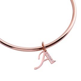 LuckyLy Charms para Pulseras de Mujer, Dije de Inicial Letra, Acero Inoxidable con Baño de Oro Rosa 18k o Color Plata y Zirconia Cúbica – Regalos para Mujer Originales e Ingeniosos, Modelo Lizzy