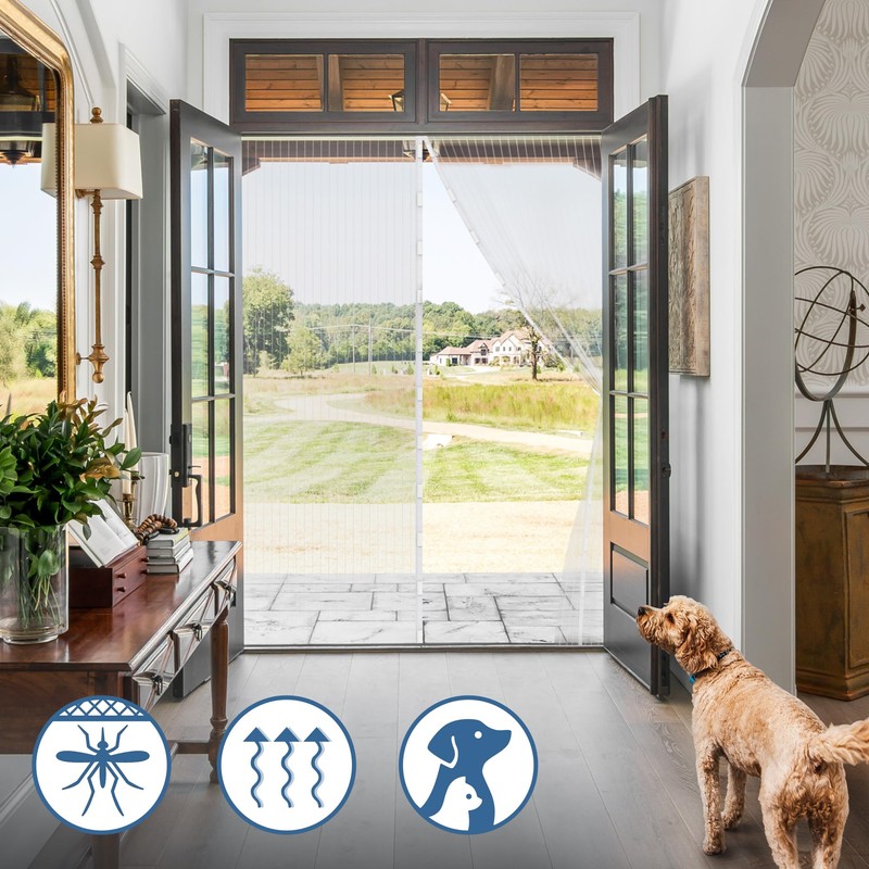 Jarolift Fly Screen Magnetic Curtain for Doors, Various Sizes And