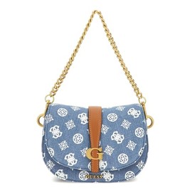 GUESS Kuba Mini Crossbody Flap, Denim Logo