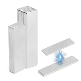 APOMOONS Pack of 12 Magnets, 40 x 10 x 2 mm Magnets Strong and 30 x 10 x 1 mm Magnets for Magnetic Board, Neodymium Magnetic Flat Magnet with Counterpart for Whiteboard, Fridge, Photos
