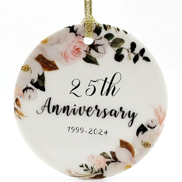 OWTTWO 25th Anniversary Wedding Gift - 25th Anniversary Christmas Ornament