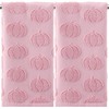 Mindsoft 2 Pcs Fall 3D Pink Pumpkin Jacquard Hand Towels