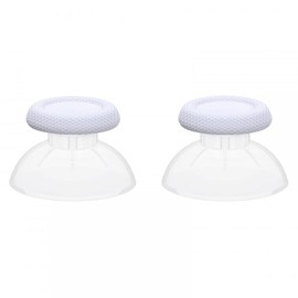 eXtremeRate Replacement Custom Joystick Analog Stick Compatible with p s 5 Controller, for p s 4 All Model Controller - Solid White & Clear