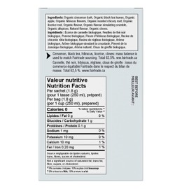 Four O'Clock Apple Crumble Black Tea Organic Faitrade, Fall Collection, Kosher, Gluten-free, 15 Teabags