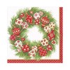 Ornament Wreath by Janine Moore Christmas Caspari Paper Luncheon Napkin