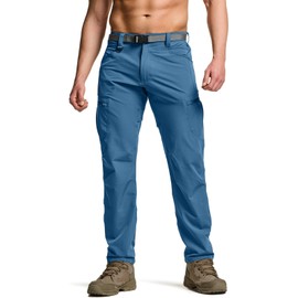 CQR Men's Quick Dry Tactical Pants, Water Resistant Outdoor Pants, Lightweight Stretch Cargo Work Hiking Pants, Rocky Cargo Glaucous, 30W x 30L