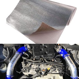 Ummickl 12'' X 48''Aluminized Heat Shield Mat Thermal Barrier Adhesive Backed Heat Blanket, Fiberglass Insulation Reflective Material High Temp Protection