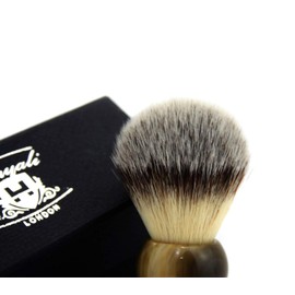 Gift Box for Men (Sythetic Hair Shaving Brush with Stunning Horn stimulated Handle with Men Made by Haryali)