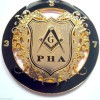 3.5.7 Masonic Key Prince Hall Affiliated Cut Out Car Emblem Black And Golden