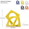 Modern Geometric Sculpture Yellow Knot Statue Decor, Home Yellow Bookcase