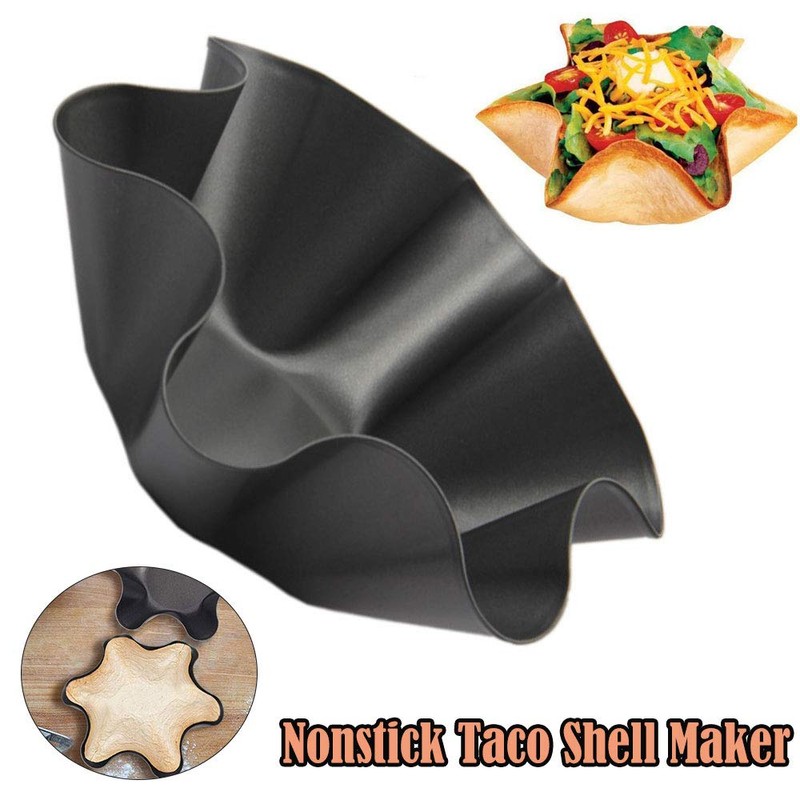 2 Pcs Tortilla Shell Maker, 6" Non-Stick Carbon Steel Fluted