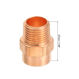 PATIKIL 1/2 x 3/8 Male Adapter Fitting with C x M Connections, Copper Pipe Fittings with Sweat Solder x FNPT Connection Threaded Tubing Connectors for Residential