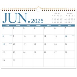 Calendar 2025 2026-19 Monthly Wall Calendar 2025 2026 from June 2025 to December 2026, Calendars, 14.5'' x 11.5'', Holiday Marked, Premium Paper for Organizing