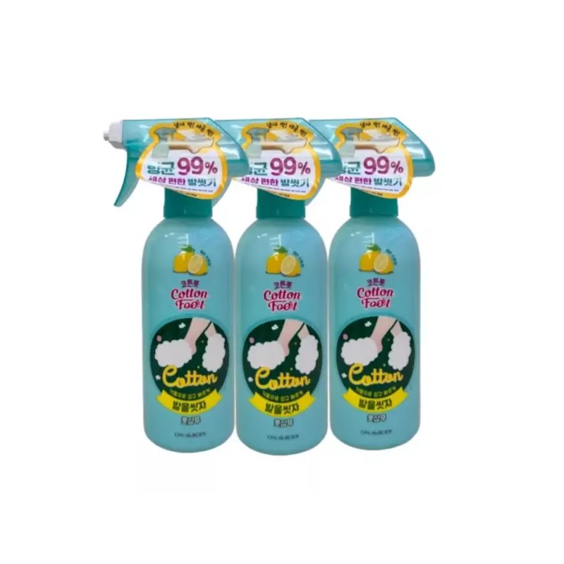 Cotton 코튼 발을씻자 인기 레몬민트향 3개 풋 신상입고 375ml 샴푸