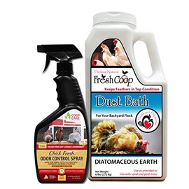 Coop Care Absorbent Chicken Dust Bath for Backyard Chickens and Pets | 6 lb Container with Chick Fresh Odor Control and Eliminator 24 oz Spray Bottle