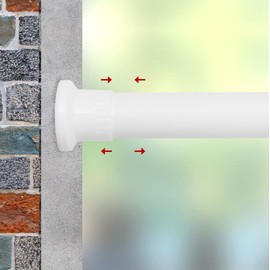 Refrze Room Divider Tension Curtain Rod, Tension Shower Curtain Rods, Premium Tension Windows Curtain Rods,No Drilling,Adjustable Bathroom Stall Tension Pole-White 122-150 Inch