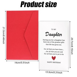 NQEUEPN Geburtstagskarte für die Tochter, An Meine Tochter Alles Gute zum Geburtstag Karte Besondere Süße Geburtstagskarte für die Tochter für Erwachsene von Mama Papa Eltern Grußkarte für Sie