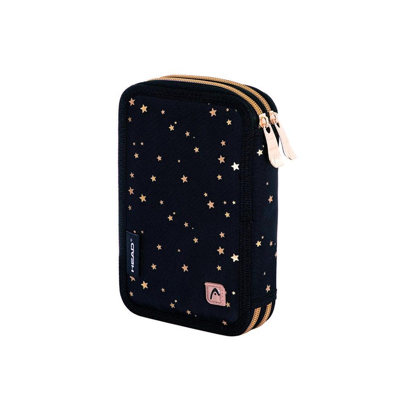 HEAD 503023036 Classy Gold Pencil Case, Black