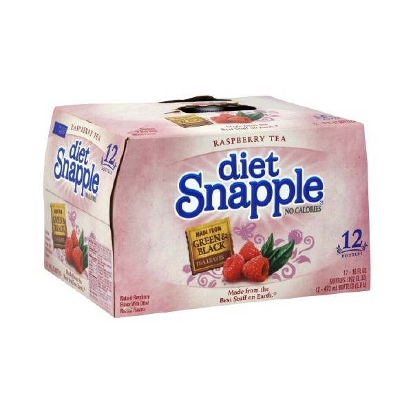 Snapple Raspberry Diet Tea, 16 Fl Oz (Pack of 12)