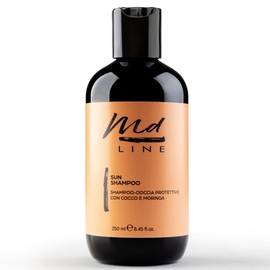 md LINE Sunscreen Shower for Hair and Body After Sun Sea and Pool, Keeps Tones and Tanning - Natural Formula Gentle Moisturising Professional Shampoo without Sulphates and Parabens
