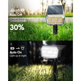 HIBOITEC Solar Spot Lights Outdoor 59LED Landscape Lights Solar Powered Uplights Waterproof Adjustable Brightness Dusk to Dawn for Outside Garden Yard Trees 8 Packs Cool White