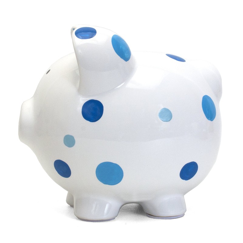 Child to Cherish Ceramic Polka Dot Piggy Bank for Boys,
